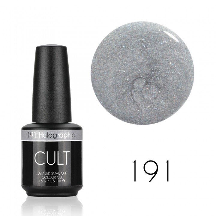 Гель лак для ногтей с золотыми блёстками Cult №191 Holographic