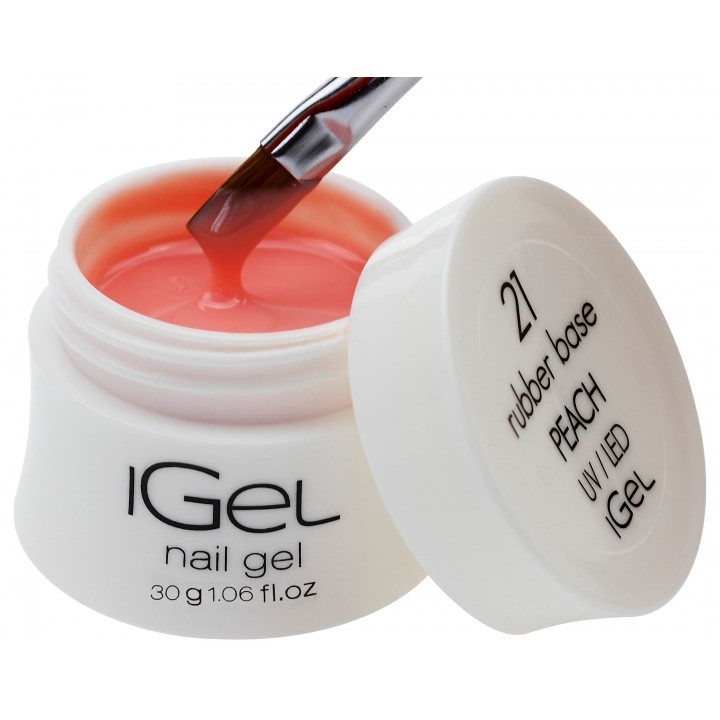 Каучуковая камуфлирующая база для покрытия ногтей iGel Peach №21 30 гр