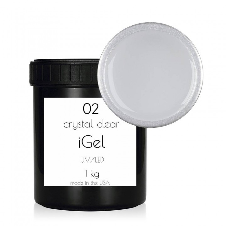 Прозрачный Самовыравнивающийся гель для наращивания ногтей iGel Crystal Clear №02 1 кг
