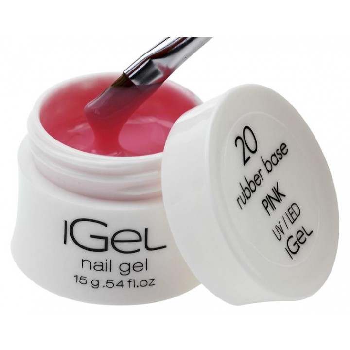 Каучуковая камуфлирующая база для покрытия ногтей iGel Pink №20 15 гр