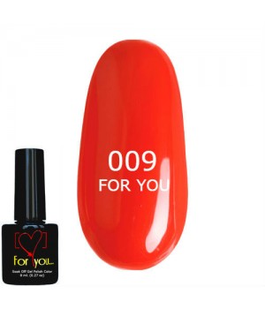 Гель лак Оранжево Красный FOR YOU № 009 8 мл