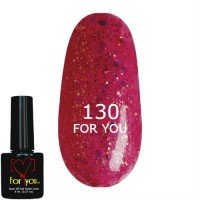 Гель лак Розовый с блестками FOR YOU № 130 8 мл