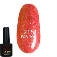 Гель лак Прозрачно Розовый FOR YOU № 215 8 мл