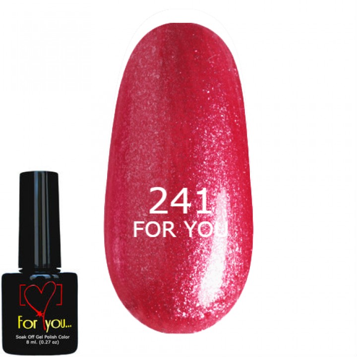 Гель лак для ногтей Пастельно Розовый с шиммером FOR YOU № 241