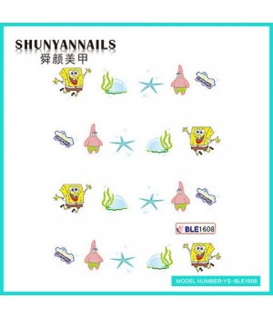Слайдер дизайн для ногтей Мультяшки, Губка Боб, Sponge Bob, звезда