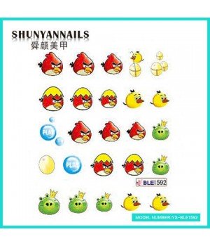 Слайдер дизайн для ногтей Птицы, Angry Birds, яйцо, шарики