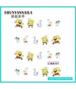 Слайдер дизайн для ногтей Мультяшки, Губка Боб, Sponge Bob, звездочки