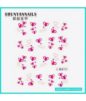 Слайдер дизайн для ногтей Малиновые сердечки